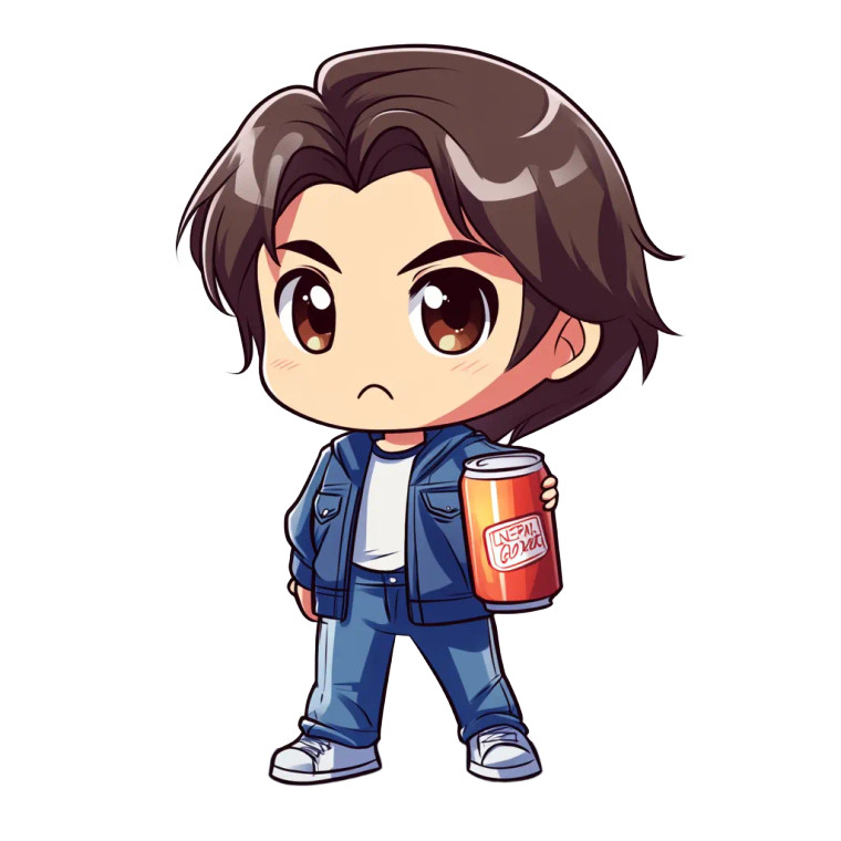 Chibi Beer Can Vinyl Car Decal Sticker – Waterproof & UV-Resistant 8"