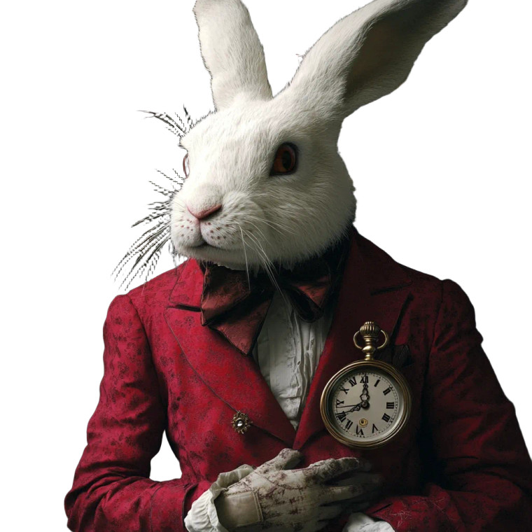 Human White Rabbit Vinyl Car Decal Sticker – Waterproof & UV-Resistant 8"