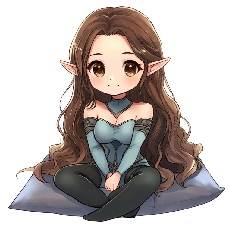 Chibi Elf Cleric Vinyl Car Decal Sticker – Waterproof & UV-Resistant 8"
