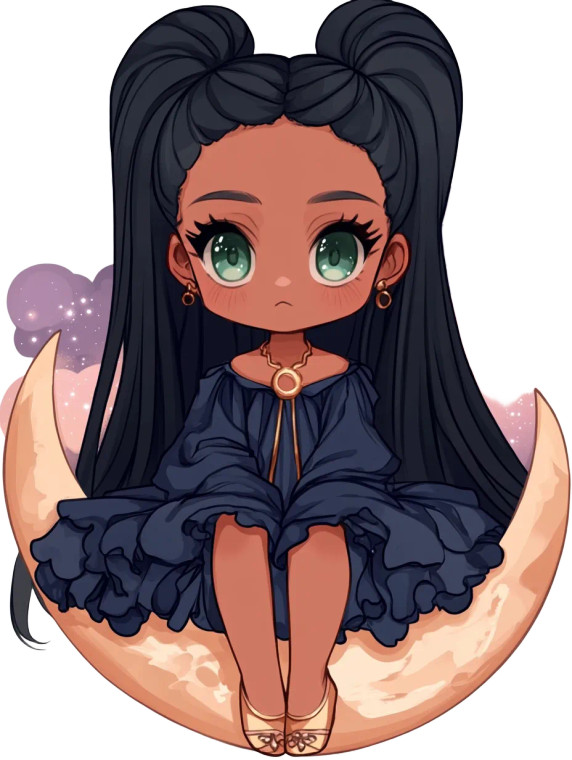 Celestial Sorceress Chibi Vinyl Car Decal Sticker – Waterproof & UV-Resistant 8"