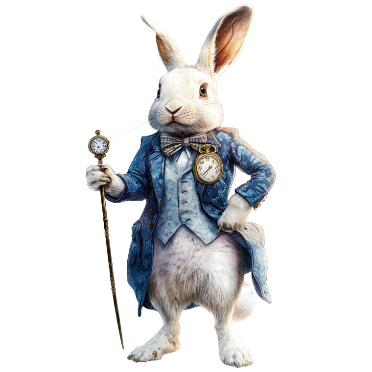 Wonderland Rabbit Vinyl Car Decal Sticker – Waterproof & UV-Resistant 8"