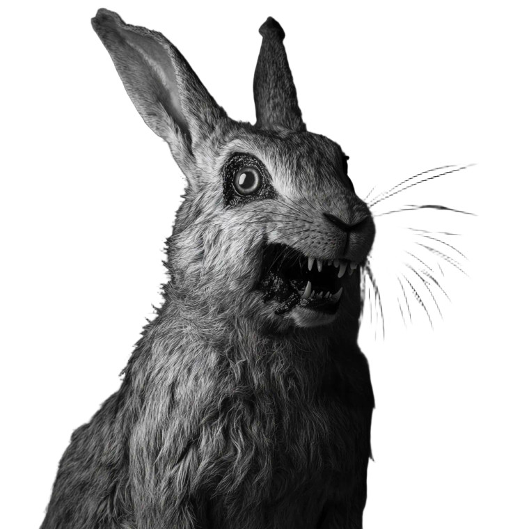 Vampire Rabbit Portrait Vinyl Car Decal Sticker – Waterproof & UV-Resistant 8"