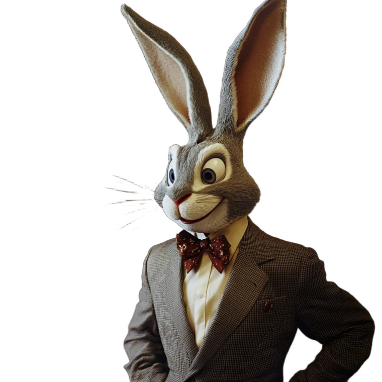 Human Bugs Bunny Vinyl Car Decal Sticker – Waterproof & UV-Resistant 8"