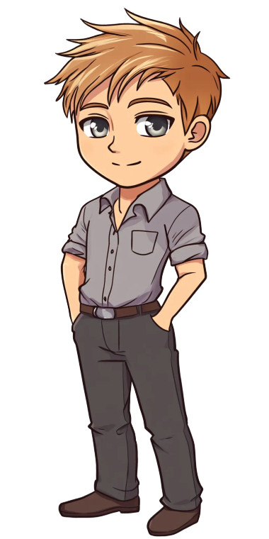 Chibi Mentor Man Vinyl Car Decal Sticker – Waterproof & UV-Resistant 8"