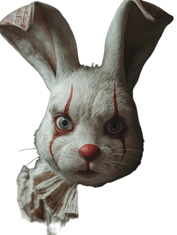 Sad Clown Rabbit Vinyl Car Decal Sticker – Waterproof & UV-Resistant 8"