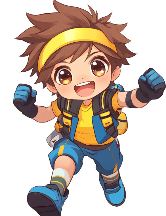 Chibi Running Boy Vinyl Car Decal Sticker – Waterproof & UV-Resistant 8"