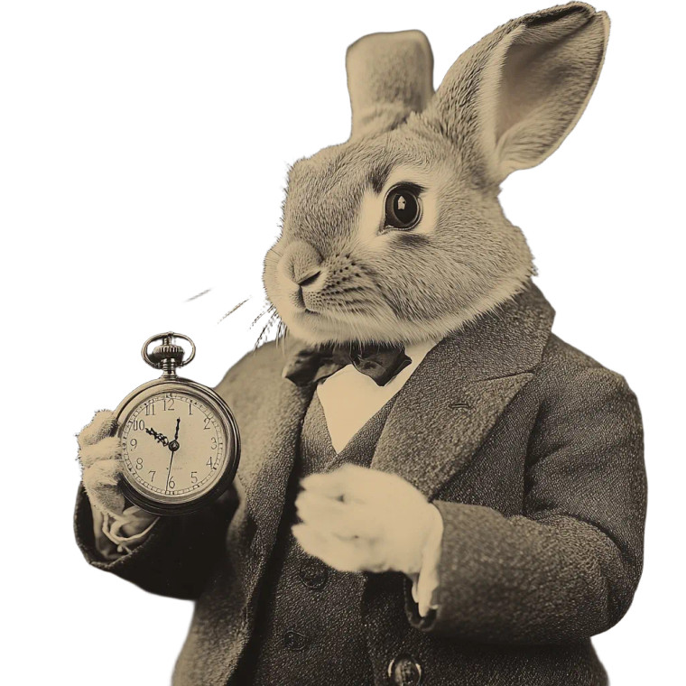 Dapper Rabbit Watch Vinyl Car Decal Sticker – Waterproof & UV-Resistant 8"