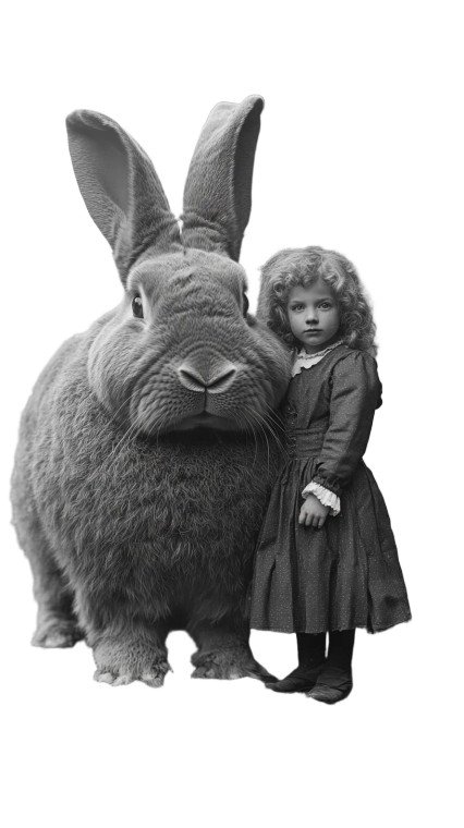 Girl With Giant Rabbit Vinyl Car Decal Sticker – Waterproof & UV-Resistant 8"