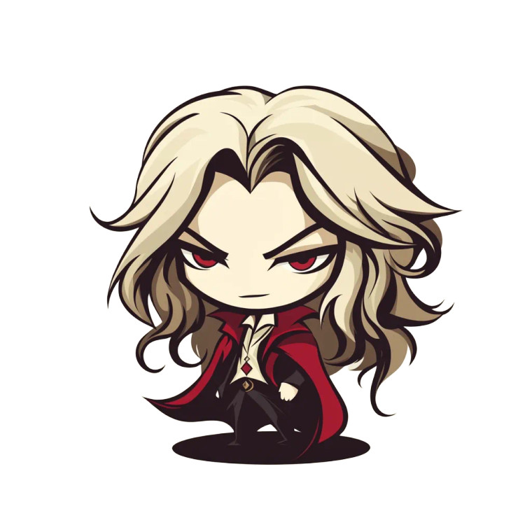 Chibi Alucard Vinyl Car Decal Sticker – Waterproof & UV-Resistant 8"