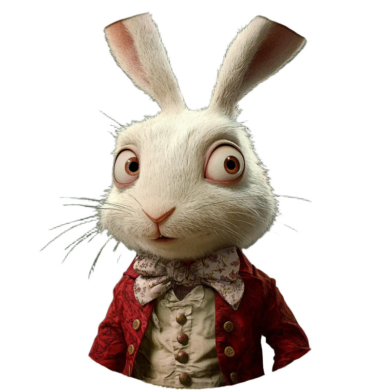 White Rabbit Art Vinyl Car Decal Sticker – Waterproof & UV-Resistant 8"