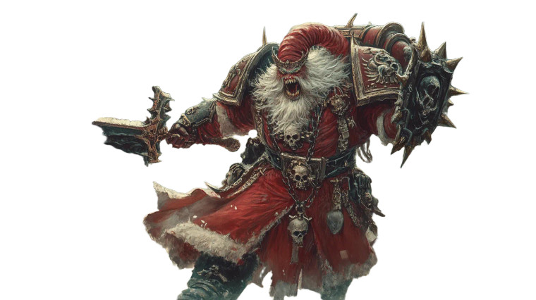 Chaos Santa Demon Vinyl Car Decal Sticker – Waterproof & UV-Resistant 8"