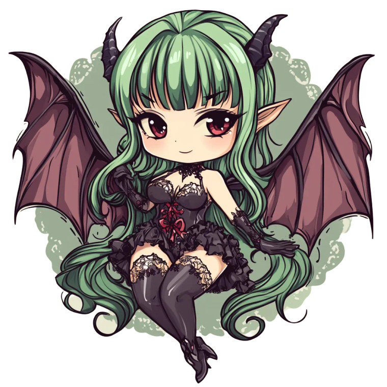 Chibi Morrigan Aensland Vinyl Car Decal Sticker – Waterproof & UV-Resistant 8"