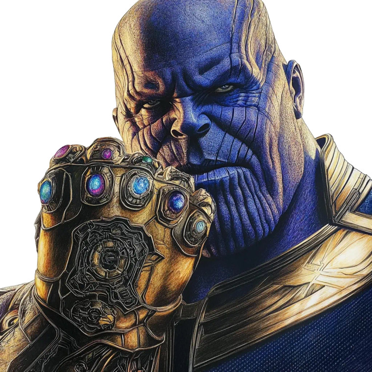 Realistic Thanos Drawing Vinyl Car Decal Sticker – Waterproof & UV-Resistant 8"