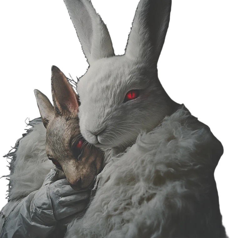 Rabbit-Human Hybrid Vinyl Car Decal Sticker – Waterproof & UV-Resistant 8"