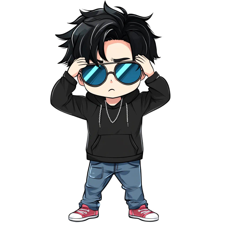 Frustrated Chibi Man Vinyl Car Decal Sticker – Waterproof & UV-Resistant 8"