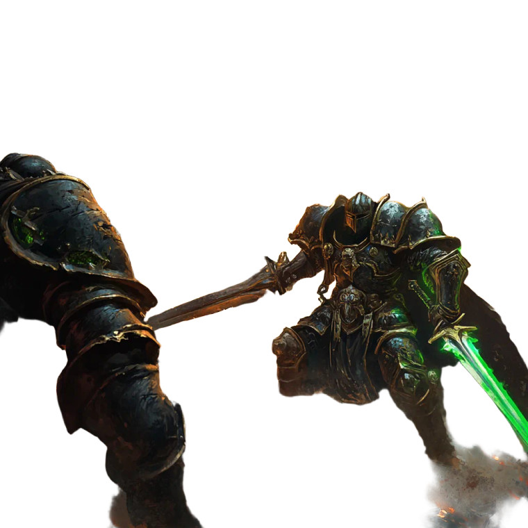 Knights Vs Fel Guards Vinyl Car Decal Sticker – Waterproof & UV-Resistant 8"