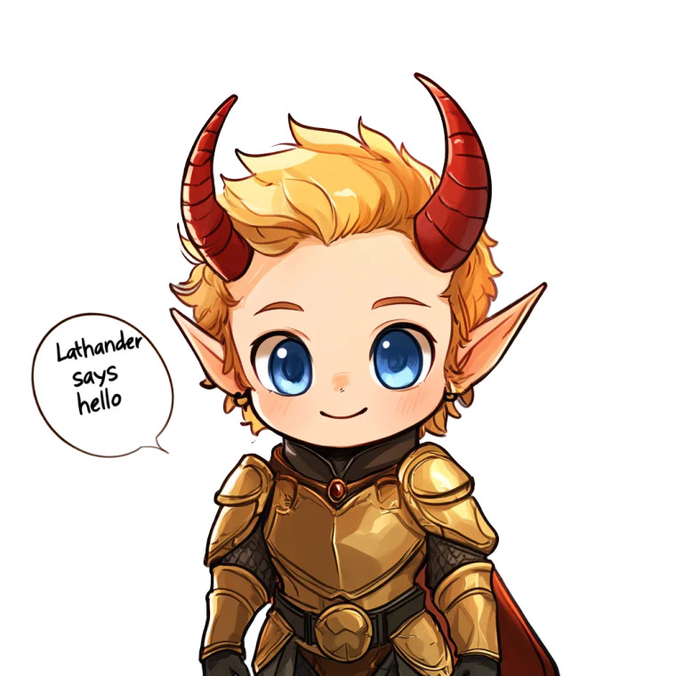 Chibi Tiefling Knight Vinyl Car Decal Sticker – Waterproof & UV-Resistant 8"
