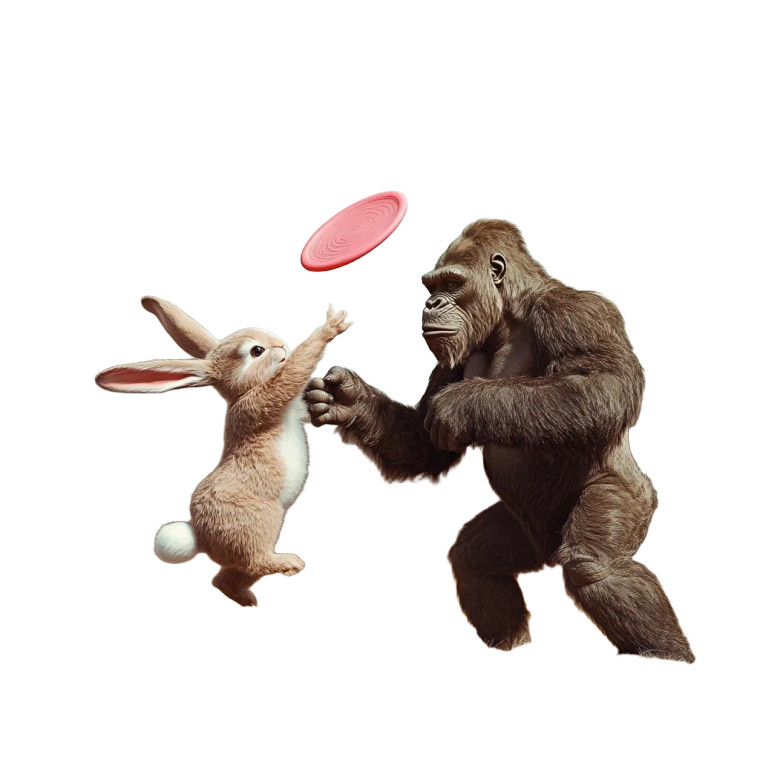 Easter Bunny Vs King Kong Vinyl Car Decal Sticker – Waterproof & UV-Resistant 8"