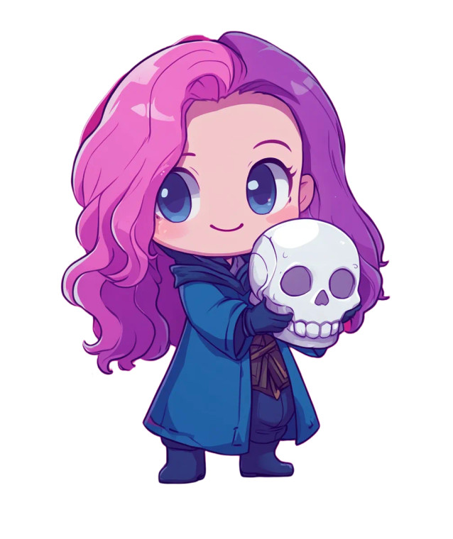 Chibi Wizard Girl Vinyl Car Decal Sticker – Waterproof & UV-Resistant 8"