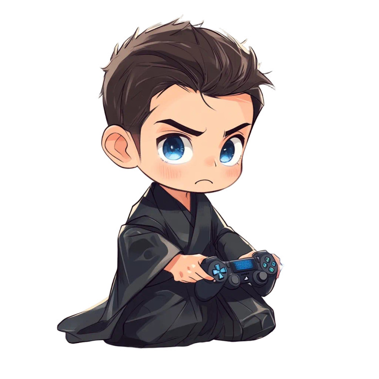 Cyberpunk Chibi Gamer Vinyl Car Decal Sticker – Waterproof & UV-Resistant 8"