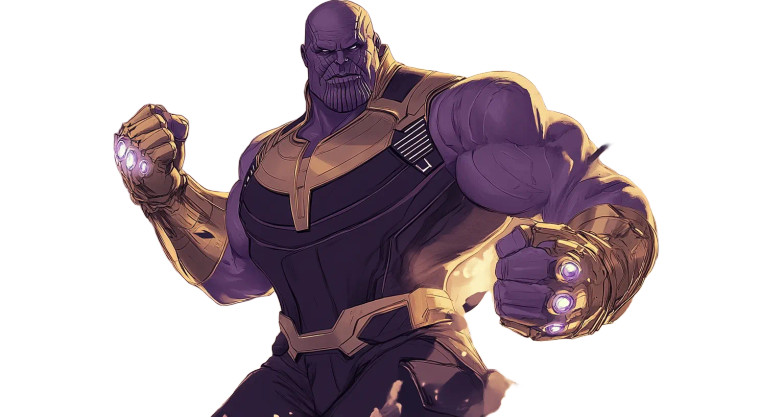 Muscular Thanos Fighting Vinyl Car Decal Sticker – Waterproof & UV-Resistant 8"