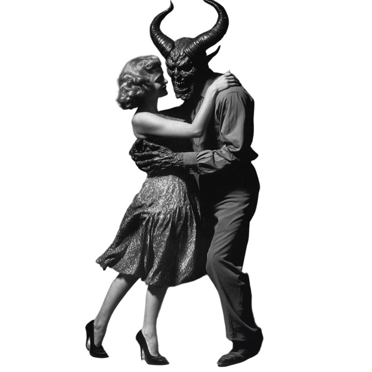 Dancing Devil Vinyl Car Decal Sticker – Waterproof & UV-Resistant 8"