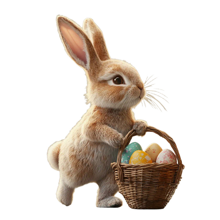 Easter Bunny Walking Vinyl Car Decal Sticker – Waterproof & UV-Resistant 8"