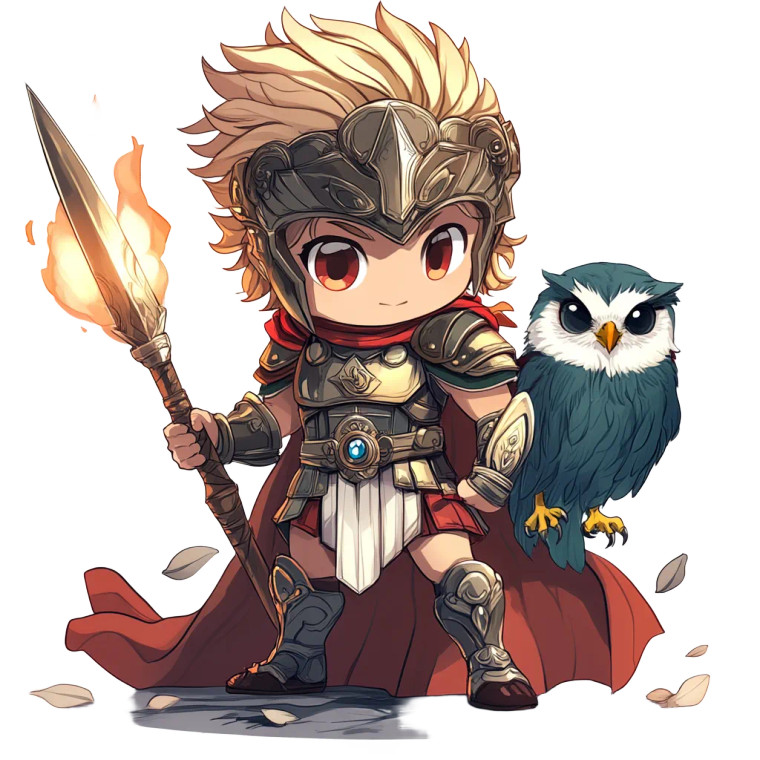 Chibi Ares Vinyl Car Decal Sticker – Waterproof & UV-Resistant 8"