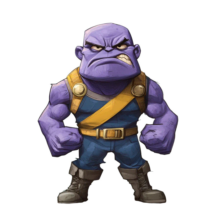 Thanos Caricature Cartoon Vinyl Car Decal Sticker – Waterproof & UV-Resistant 8"