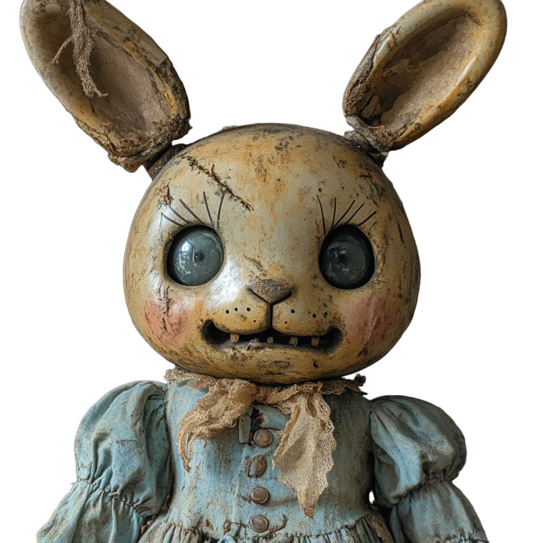 Scary Vintage Bunny Vinyl Car Decal Sticker – Waterproof & UV-Resistant 8"