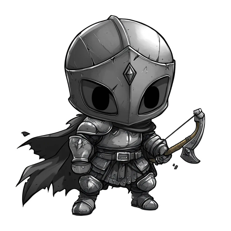 Chibi Armored Paladin Vinyl Car Decal Sticker – Waterproof & UV-Resistant 8"