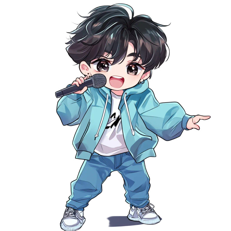 Chibi Q Boy Vinyl Car Decal Sticker – Waterproof & UV-Resistant 8"