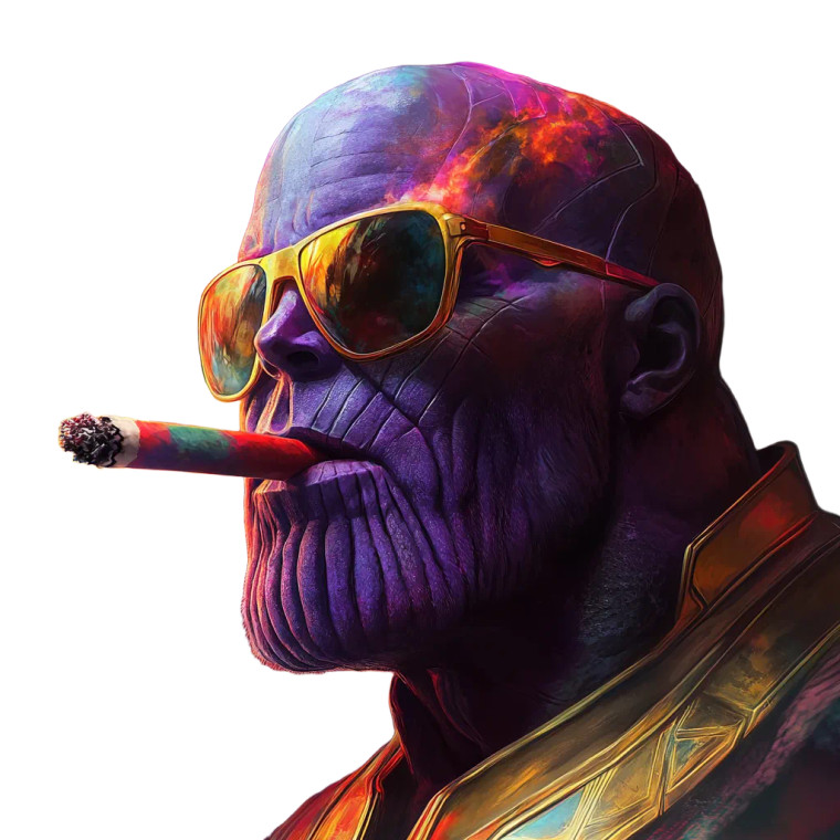 Thanos Smoking Blunt Vinyl Car Decal Sticker – Waterproof & UV-Resistant 8"