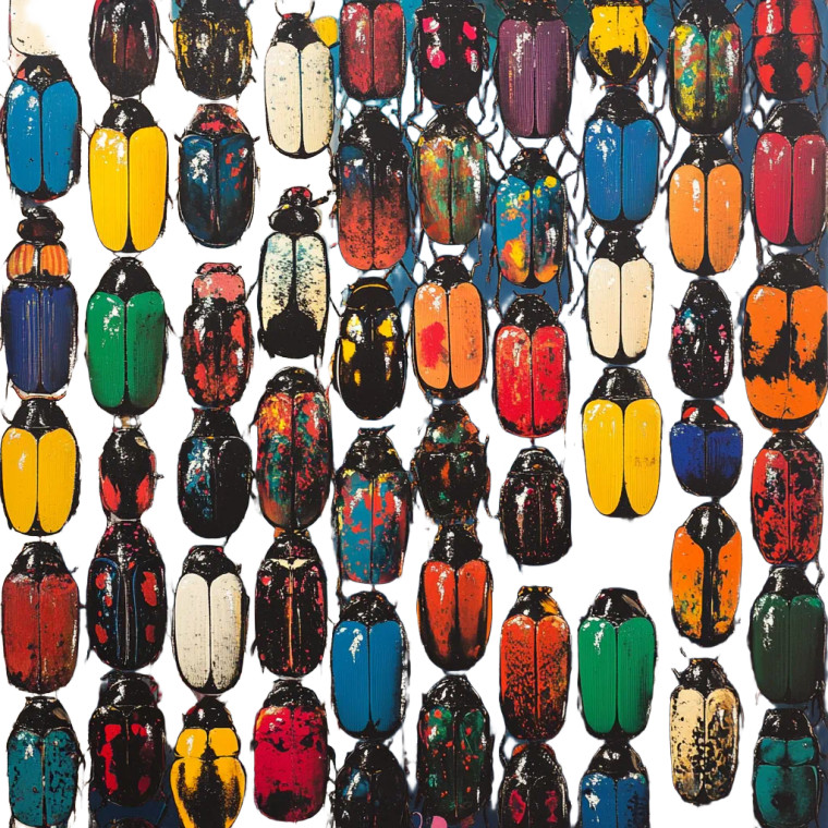 Colorful Beetles Swarm Vinyl Car Decal Sticker – Waterproof & UV-Resistant 8"