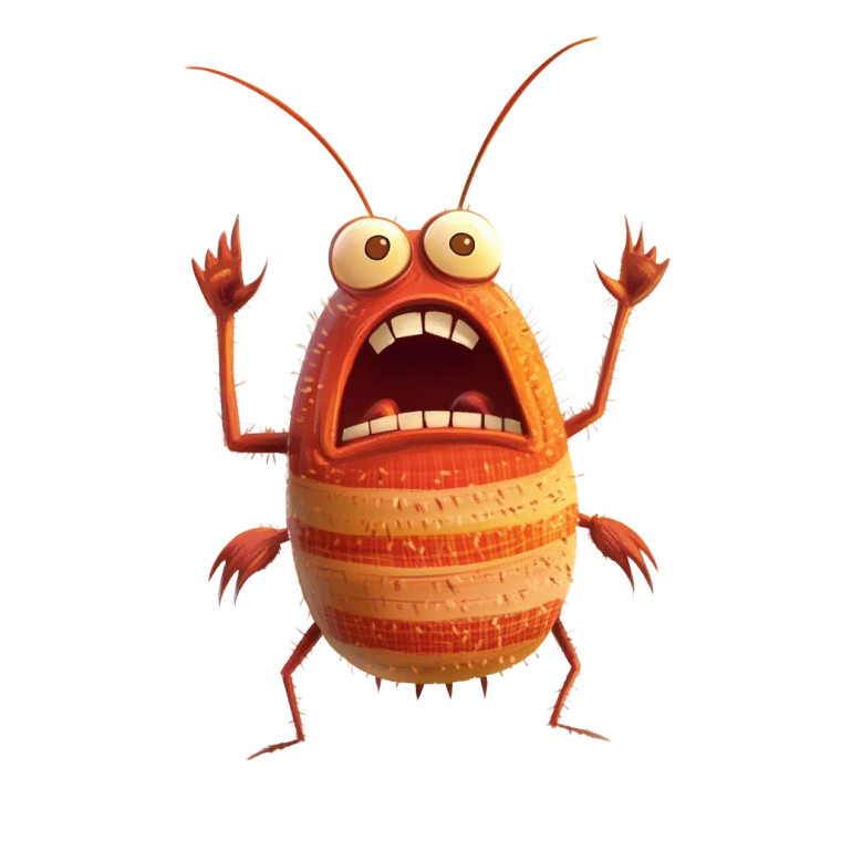 Funny Scared Cockroach Vinyl Car Decal Sticker – Waterproof & UV-Resistant 8"