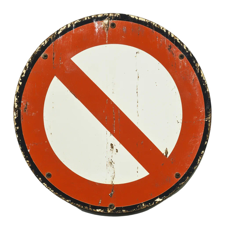 Prohibition Sign Vinyl Car Decal Sticker – Waterproof & UV-Resistant 8"