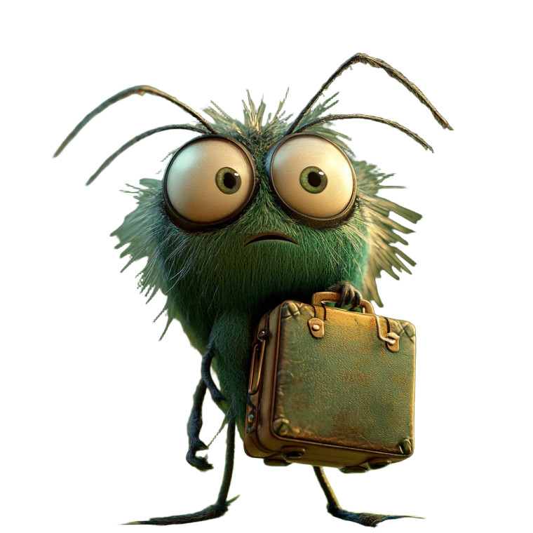 Sad Tick With Suitcase Vinyl Car Decal Sticker – Waterproof & UV-Resistant 8"