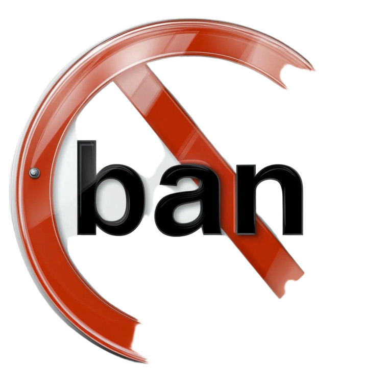 Ban Sign Vinyl Car Decal Sticker – Waterproof & UV-Resistant 8"
