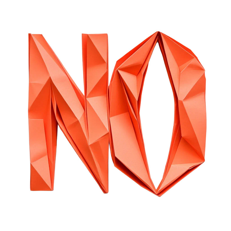 Origami 'No' Vinyl Car Decal Sticker – Waterproof & UV-Resistant 8"