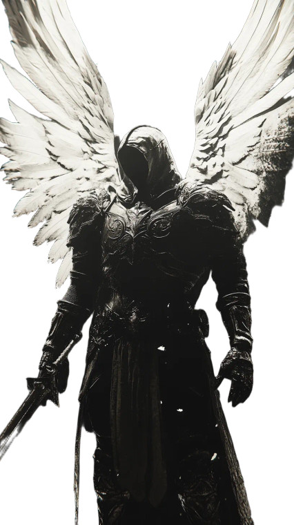 Angel Warrior Vinyl Car Decal Sticker – Waterproof & UV-Resistant 8"