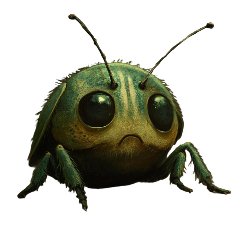 Sad Bug Vinyl Car Decal Sticker – Waterproof & UV-Resistant 8"