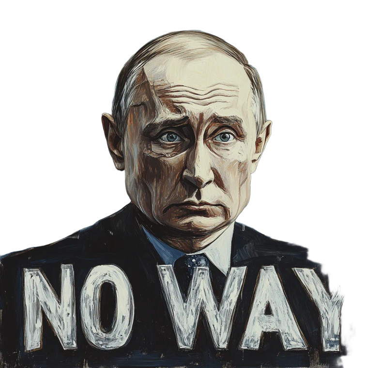 Scared Putin Caricature Vinyl Car Decal Sticker – Waterproof & UV-Resistant 8"