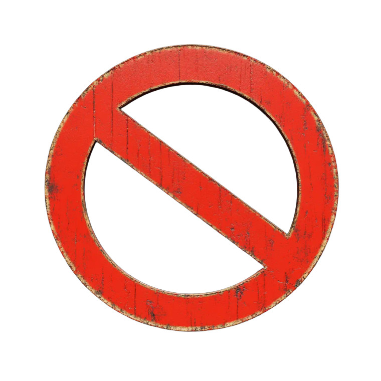 Red Prohibition Sign Vinyl Car Decal Sticker – Waterproof & UV-Resistant 8"