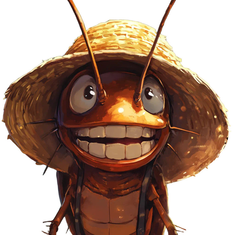 Smiling Roach Hat Vinyl Car Decal Sticker – Waterproof & UV-Resistant 8"