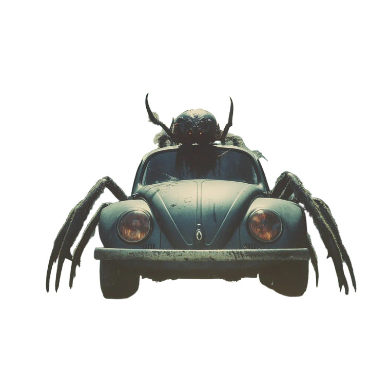 Scary Insect Ride Vinyl Car Decal Sticker – Waterproof & UV-Resistant 8"