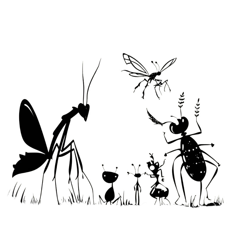 Cute Bug Silhouettes Vinyl Car Decal Sticker – Waterproof & UV-Resistant 8"