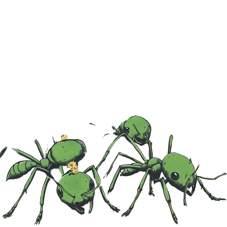 Green Ant Swarm Vinyl Car Decal Sticker – Waterproof & UV-Resistant 8"