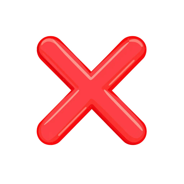 Red X Icon V2 Vinyl Car Decal Sticker – Waterproof & UV-Resistant 8"