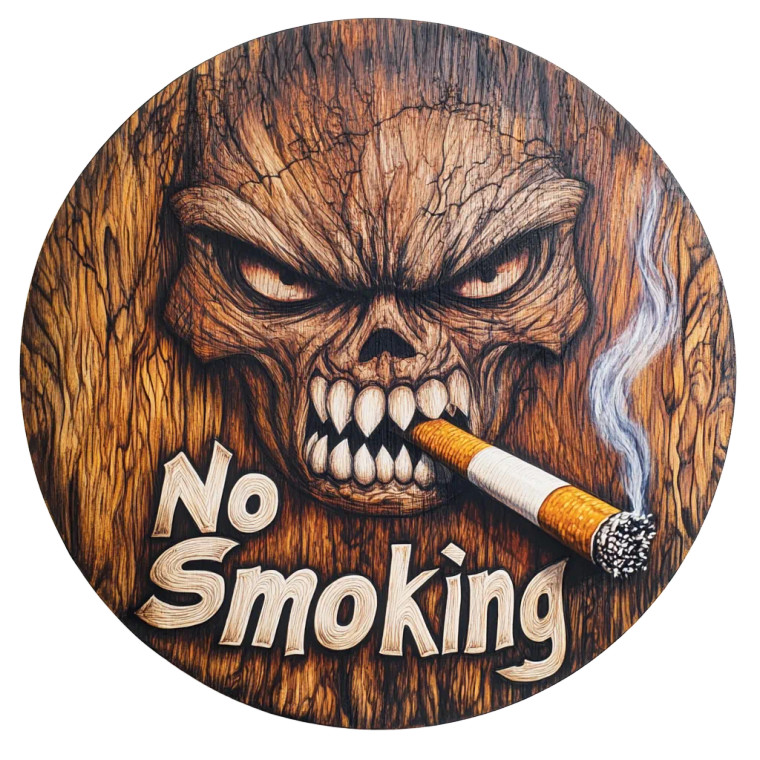 Angry No Smoking Sign Vinyl Car Decal Sticker – Waterproof & UV-Resistant 8"