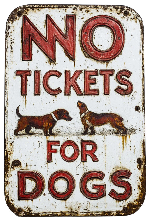 No Tickets For Dogs Vinyl Car Decal Sticker – Waterproof & UV-Resistant 8"